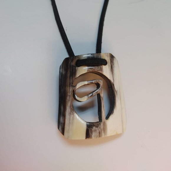 Fashion Buffalo Horn Necklace Pendant Unisex - Picture 3 of 6